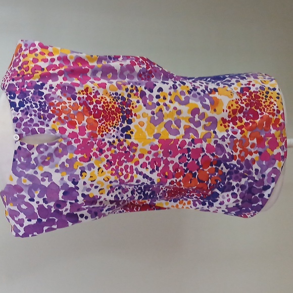 Calvin Klein Sleeveless Stretch Abstract Floral Top - Picture 3 of 6